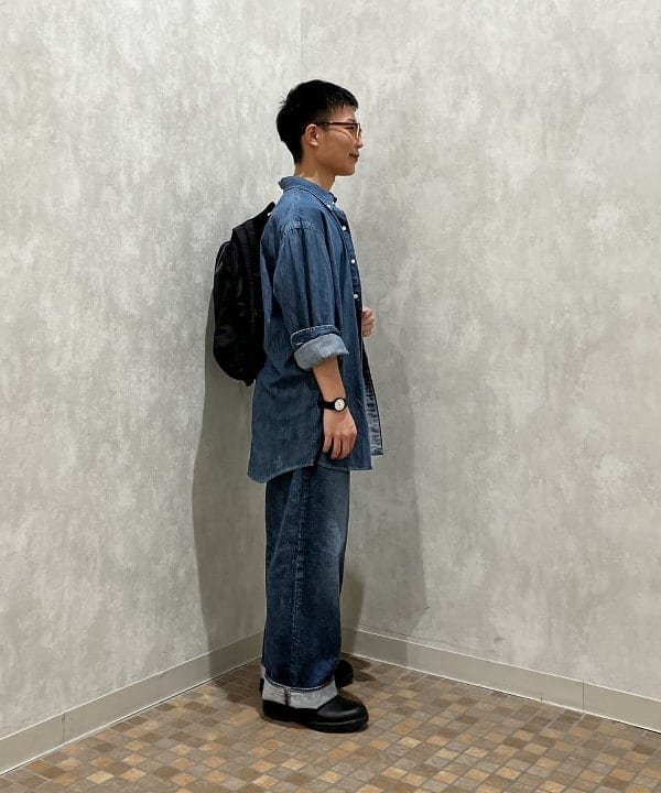 土田 達也さんの「BEAMS WOMEN｜【別注】orSlow / ワイド フィット デニム パンツ」を使ったコーディネート