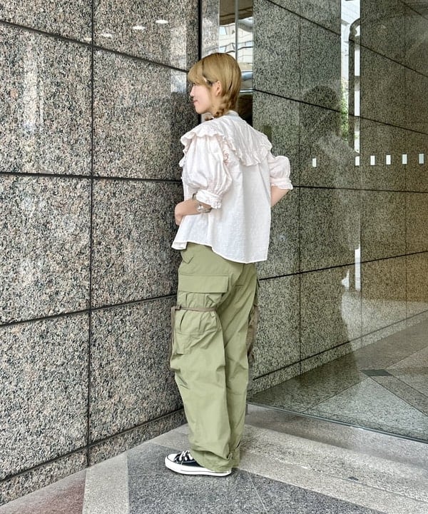 小原 もこさんの「BEAMS WOMEN｜ボーイ ベーシック Tシャツ」を使ったコーディネート