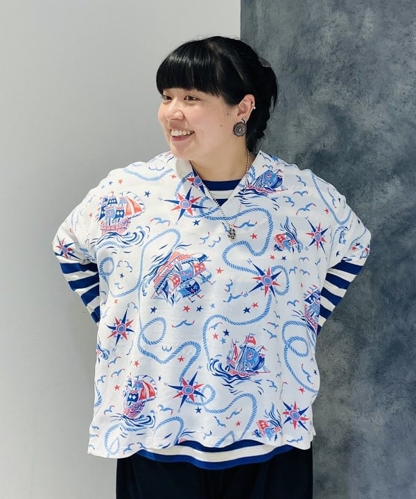 佐藤 歩さんの「BEAMS WOMEN｜Healthknit × BEAMS BOY / ワッフル ボーダー Tシャツ」を使ったコーディネート