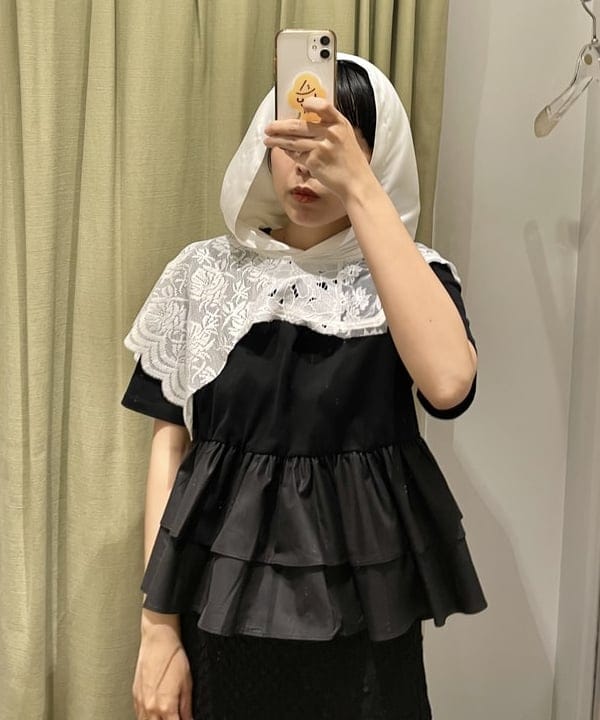 キホさんの「BEAMS WOMEN｜ティアード キリカエ クルーネック Tシャツ」を使ったコーディネート