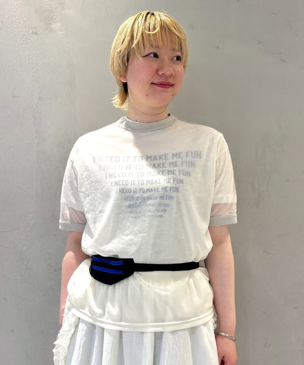 スミレさんの「BEAMS WOMEN｜シアー ライン ショートスリーブ」を使ったコーディネート