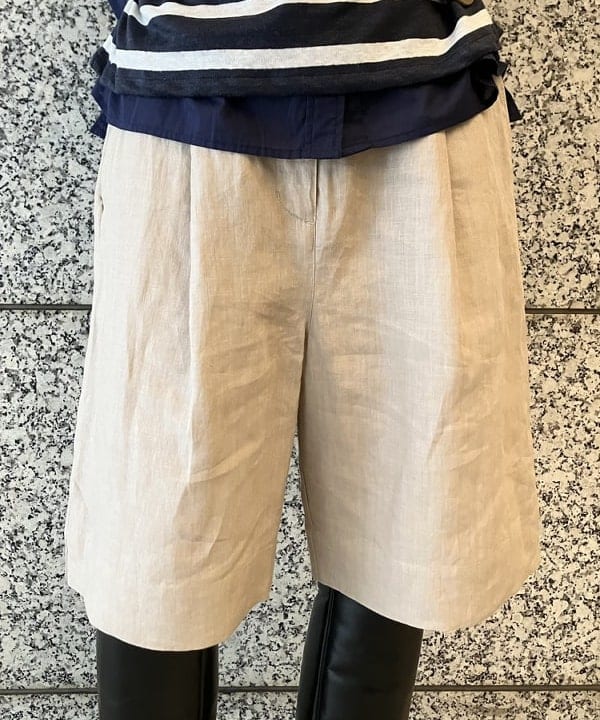 多田 日奈子さんの「BEAMS WOMEN｜HAVERSACK / リネン ボーダー Tシャツ」を使ったコーディネート