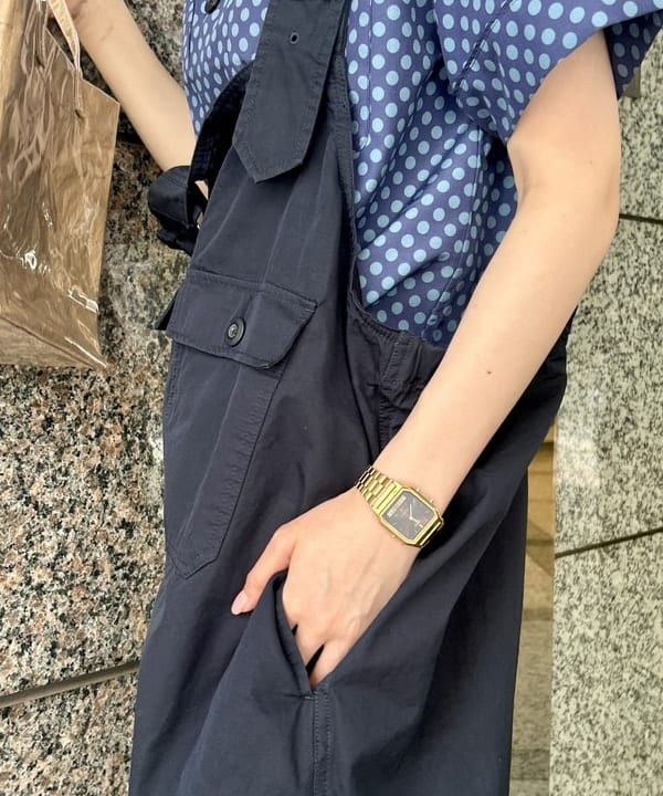 小原 もこさんの「BEAMS WOMEN｜ドット オープン カラー ショートスリーブ」を使ったコーディネート