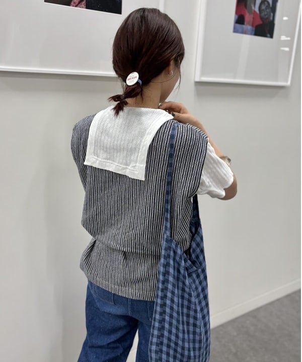 SHINAGAWAさんの「BEAMS WOMEN｜ジャガード リブ セーラー Tシャツ」を使ったコーディネート