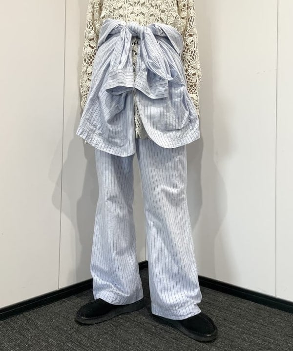 津藤 理佐子さんの「BEAMS WOMEN｜ストライプ チェック ビッグ ジャケット」を使ったコーディネート