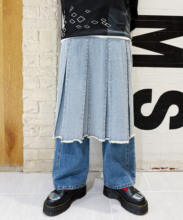 りかちょび/岸本梨佳さんの「BEAMS WOMEN｜デニム タック ミディアム スカート」を使ったコーディネート