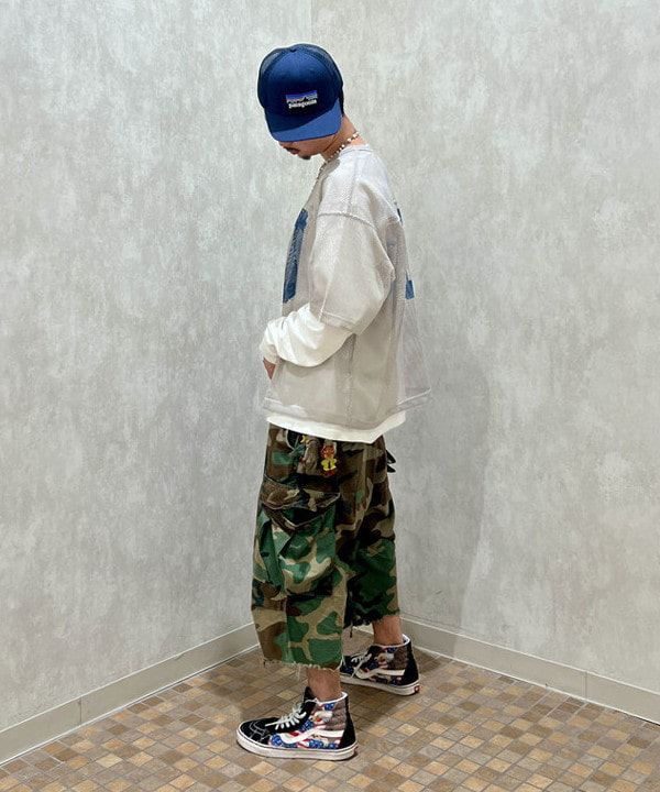 ムファサさんの「BEAMS WOMEN｜メッシュ プリント Tシャツ」を使ったコーディネート