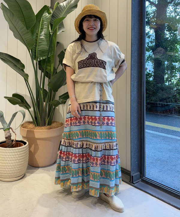 ナガオカ サキさんの「BEAMS WOMEN｜ボーイ ベーシック Tシャツ」を使ったコーディネート