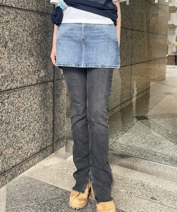 加歩さんの「BEAMS WOMEN｜シアー ライン ショートスリーブ」を使ったコーディネート