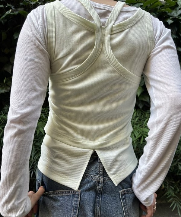 りりさんの「BEAMS WOMEN｜テレコ リブ クルーネック トップス」を使ったコーディネート