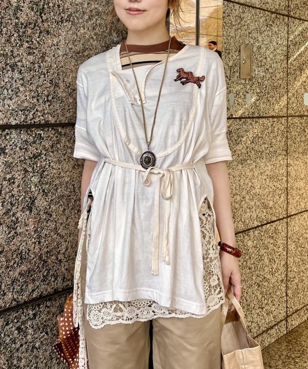 小原 もこさんの「BEAMS WOMEN｜■STAR OF HOLLYWOOD / TYPEWRITER COTTON OPEN SHIRT “POLKA DOT”」を使ったコーディネート