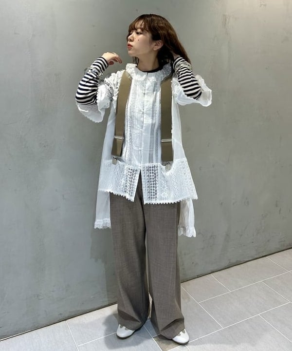 ナツハさんの「BEAMS WOMEN｜maturely / ディープ タック ワイド スラックス」を使ったコーディネート