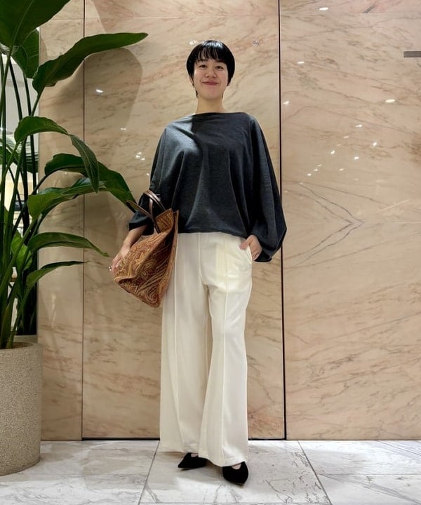 Demi-Luxe BEAMS 前後2WAYドロストネックプルオーバー ゆったり