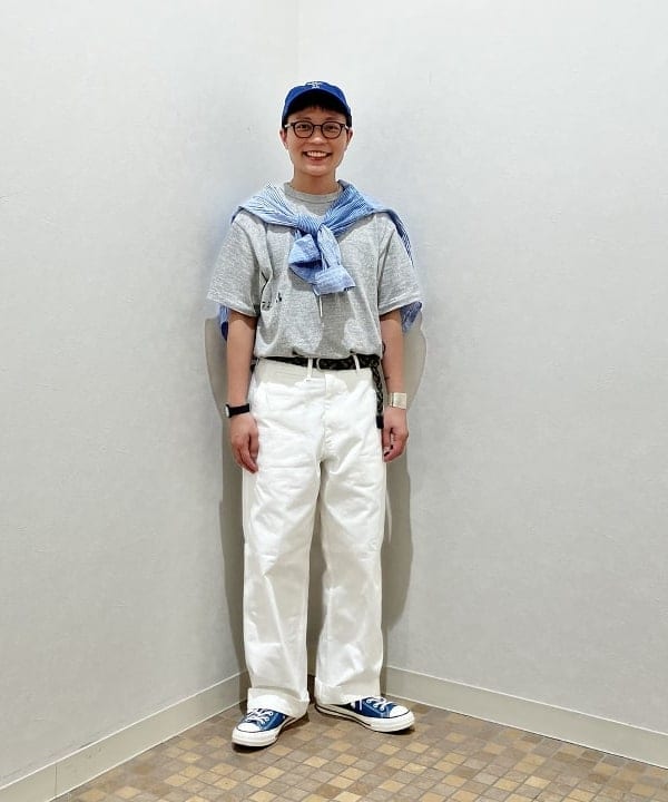 土田 達也さんの「BEAMS WOMEN｜WAREHOUSE & CO. / 別注 ステンシル13 Tシャツ」を使ったコーディネート