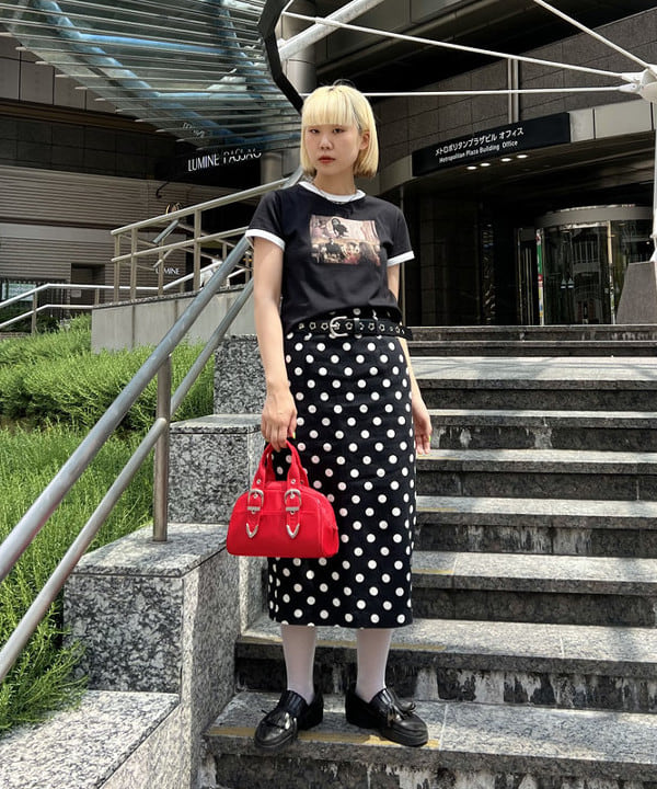 あさひさんの「BEAMS WOMEN｜【別注】GOOD ROCK SPEED / Wicked / リンガー Tシャツ」を使ったコーディネート