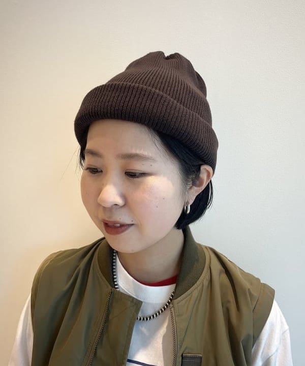 ミナミマリコさんの「BEAMS WOMEN｜organicsta / 2ロール ビーニー」を使ったコーディネート