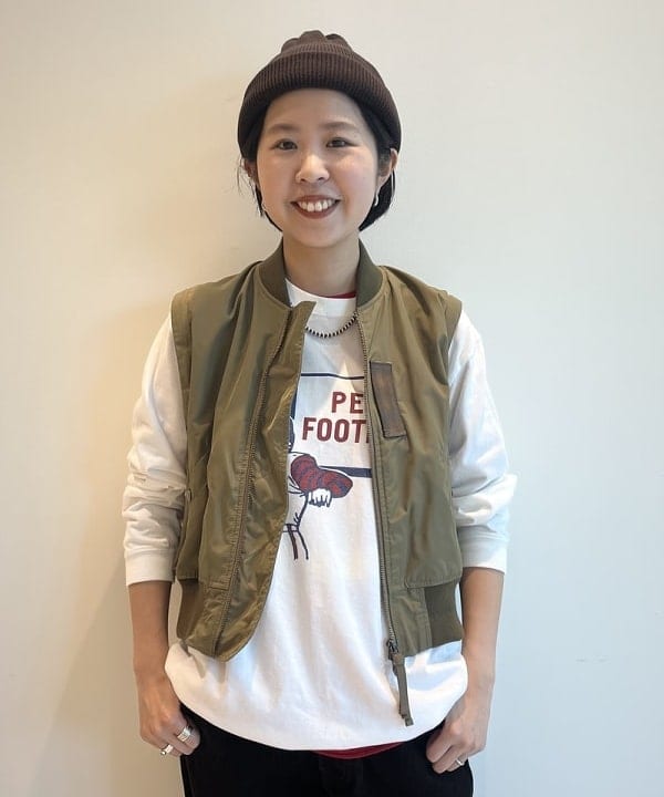 ミナミマリコさんの「BEAMS WOMEN｜organicsta / 2ロール ビーニー」を使ったコーディネート