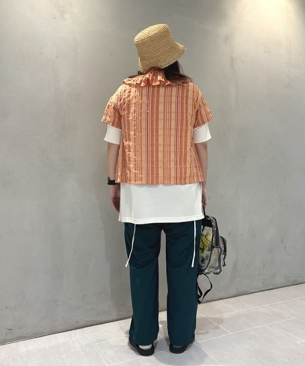 kawaiさんの「BEAMS WOMEN｜ストライプ フリル ショートスリーブ」を使ったコーディネート