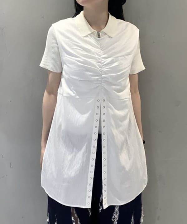 須賀さんの「BEAMS WOMEN｜RBS / リングドット スリット ノースリーブ」を使ったコーディネート