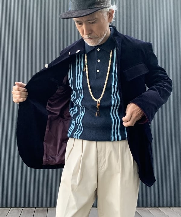 大理石模様 ナイロンジャケット　beams ケンタウロス健太着用（希少） PE/RAYON GABARDINE STRETCH JACKET WITH GATHERED SHIRRING(M