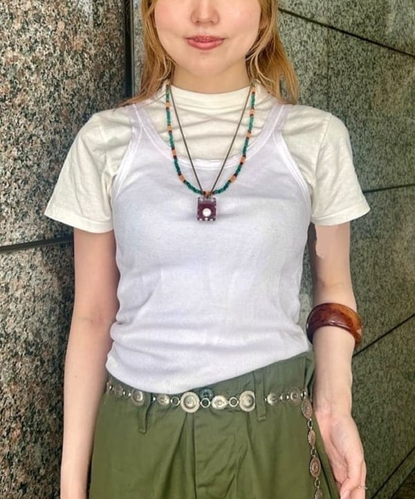 小原 もこさんの「BEAMS WOMEN｜ボーイ ベーシック Tシャツ」を使ったコーディネート