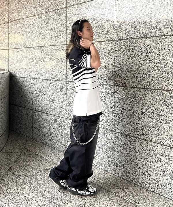 菊田 悠さんの「BEAMS WOMEN｜【別注】FRED PERRY / リラックス ストライプ ピケ ポロシャツ」を使ったコーディネート