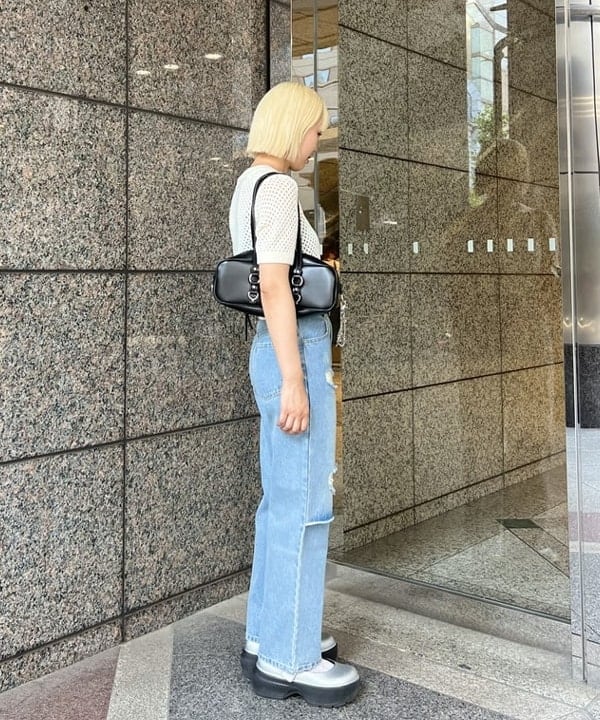 あさひさんの「BEAMS WOMEN｜メッシュ ニット ポロシャツ」を使ったコーディネート