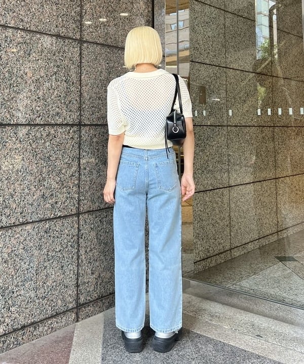 あさひさんの「BEAMS WOMEN｜メッシュ ニット ポロシャツ」を使ったコーディネート