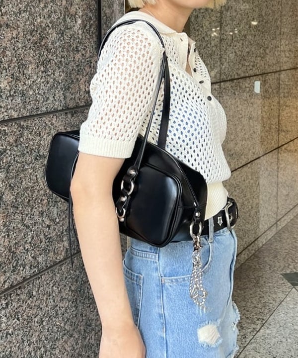 あさひさんの「BEAMS WOMEN｜メッシュ ニット ポロシャツ」を使ったコーディネート