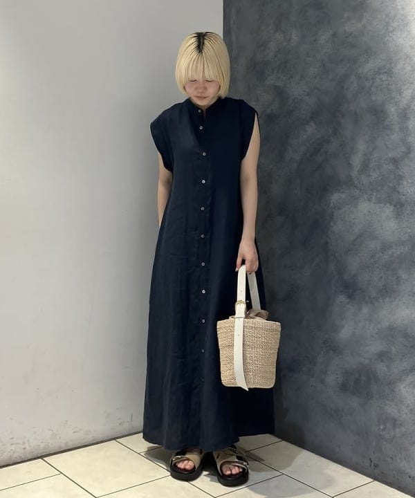 菜月さんの「BEAMS WOMEN｜TICCA / リネン 2WAY フレンチスリーブ ワンピース」を使ったコーディネート