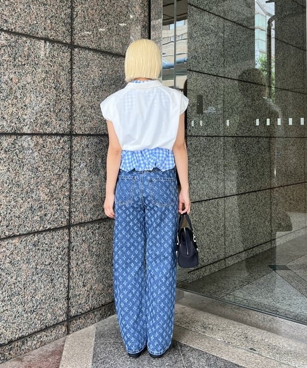 あさひさんの「BEAMS WOMEN｜ショルダーパッド フレンチスリーブ シャツ」を使ったコーディネート