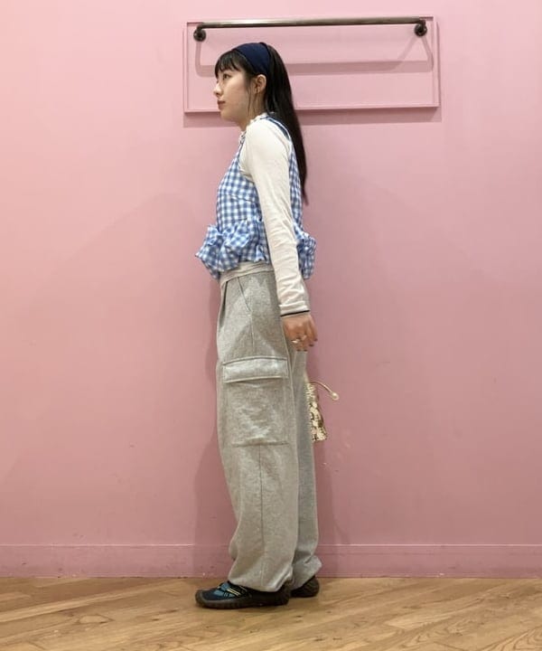 晶さんの「BEAMS WOMEN｜テレコ リブ クルーネック トップス」を使ったコーディネート