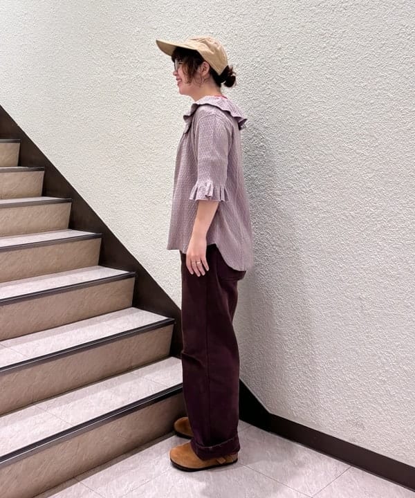 かわい みづきさんの「ジャガード フリル ギャザー ショートスリーブ」を使ったコーディネート