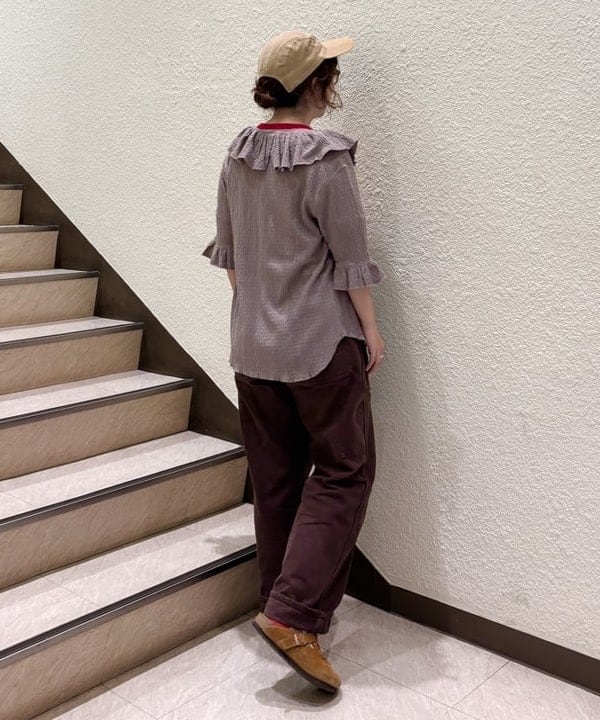 かわい みづきさんの「ジャガード フリル ギャザー ショートスリーブ」を使ったコーディネート