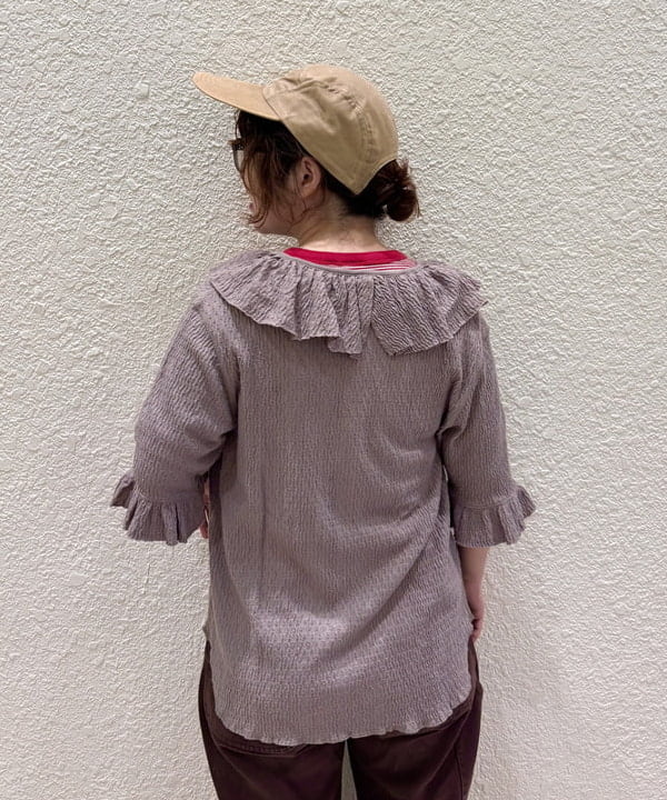 かわい みづきさんの「ジャガード フリル ギャザー ショートスリーブ」を使ったコーディネート