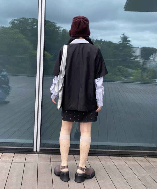 マツド ユメカさんの「BEAMS WOMEN｜ドットプリント ミニ キャミワンピース」を使ったコーディネート