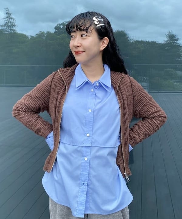 マツド ユメカさんの「BEAMS WOMEN｜Ｗカラー レイヤード シャツ」を使ったコーディネート