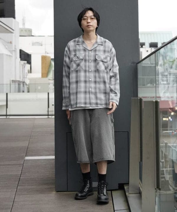 SUDOさんの「BEAMS WOMEN｜オンブレチェック オープンカラー シャツ」を使ったコーディネート