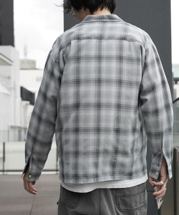 SUDOさんの「BEAMS WOMEN｜オンブレチェック オープンカラー シャツ」を使ったコーディネート