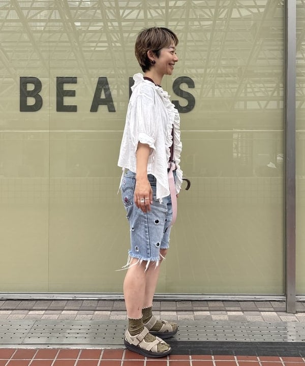 矢野(青木)優香さんの「ボーイ ベーシック Tシャツ」を使ったコーディネート