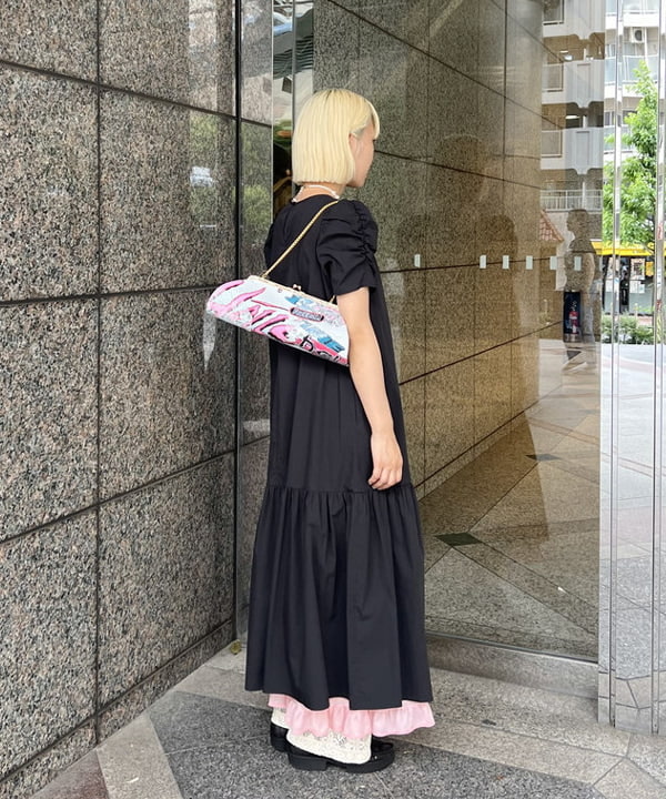 あさひさんの「BEAMS WOMEN｜■ギャザー パフスリーブ ワンピース」を使ったコーディネート