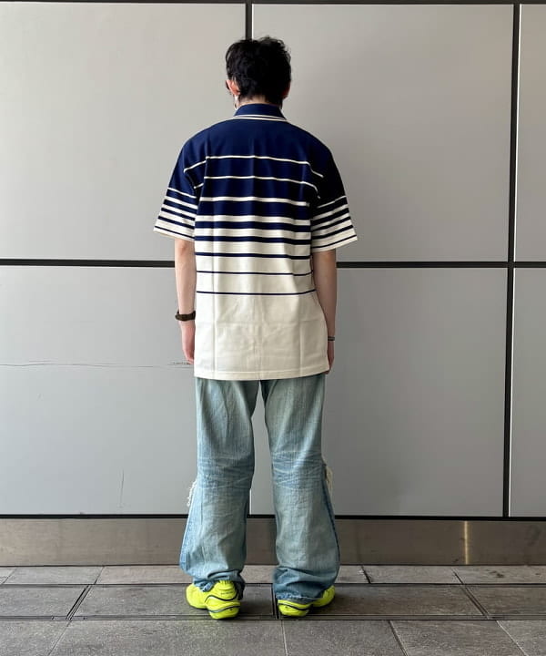 うえきんぐさんの「【別注】FRED PERRY / リラックス ストライプ ピケ ポロシャツ」を使ったコーディネート