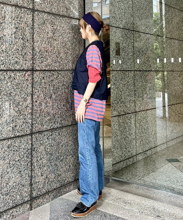 小原 もこさんの「BEAMS WOMEN｜【別注】Healthknit / ソフト スラブ Tシャツ」を使ったコーディネート