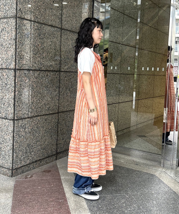 ばるたんさんの「BEAMS WOMEN｜ストライプ キャミ ワンピース」を使ったコーディネート