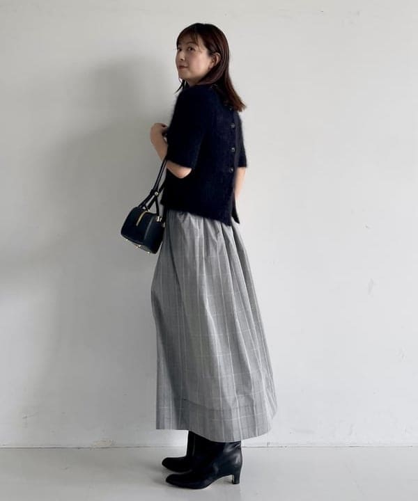 住吉　明佳さんの「BEAMS WOMEN｜モヘヤ ハーフスリーブ 2WAY プルオーバー」を使ったコーディネート