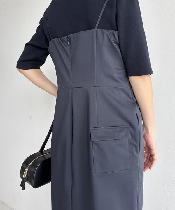 AONO SHIKAMAさんの「BEAMS WOMEN｜エディター東原妙子 × Demi-Luxe BEAMS / シャイニー キャミソール ワンピース」を使ったコーディネート