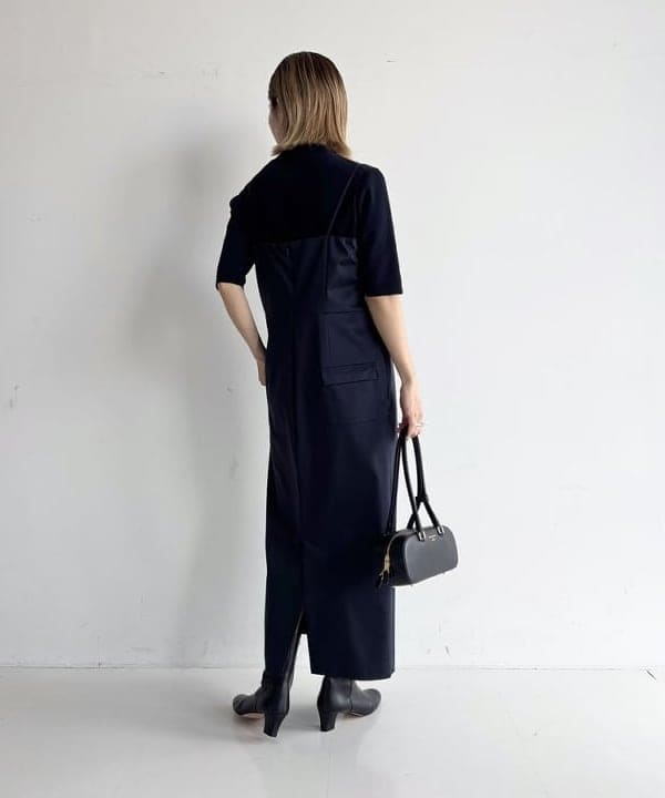 AONO SHIKAMAさんの「BEAMS WOMEN｜エディター東原妙子 × Demi-Luxe BEAMS / シャイニー キャミソール ワンピース」を使ったコーディネート