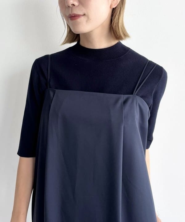 AONO SHIKAMAさんの「BEAMS WOMEN｜エディター東原妙子 × Demi-Luxe BEAMS / シャイニー キャミソール ワンピース」を使ったコーディネート