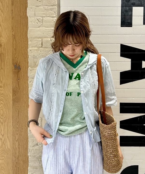 ナツハさんの「BEAMS WOMEN｜ストライプ チェック スラックス」を使ったコーディネート