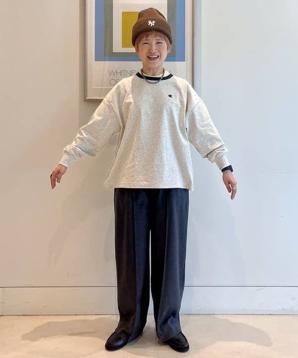 木村 梨香さんの「BEAMS WOMEN｜【別注】Champion / エルボーパッチ Tシャツ」を使ったコーディネート